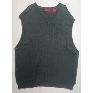 Izod Golf Men's 2XL Mercerized Cotton Black Schoolboy Knit Sweater Vest Academia